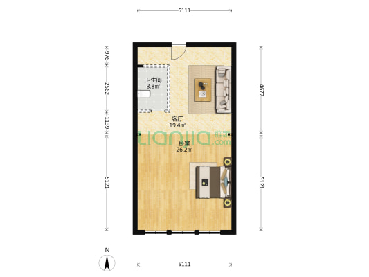新城国际广场·本公馆 1室1厅1卫 71平方