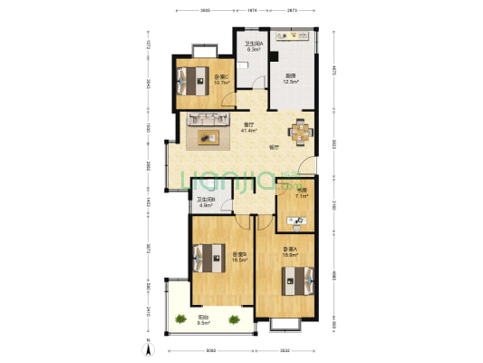 贵都之星 4室1厅2卫 163平方