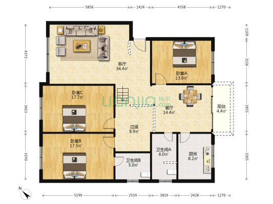 赤璧东路89-5号 3室2厅2卫 156平方