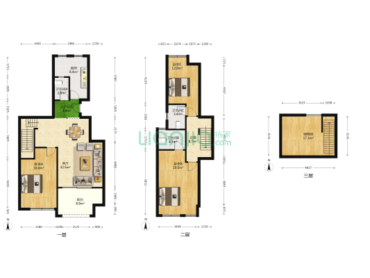 公园大道上东汇北区二组团 3室1厅3卫 133平方