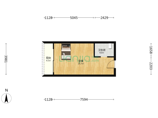 融创智汇大厦 1室0厅1卫 52平方