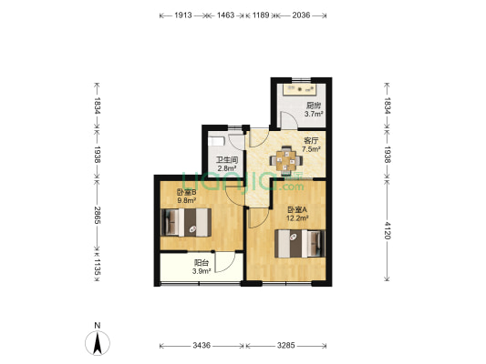 罗秀二村 2室1厅1卫 52平方