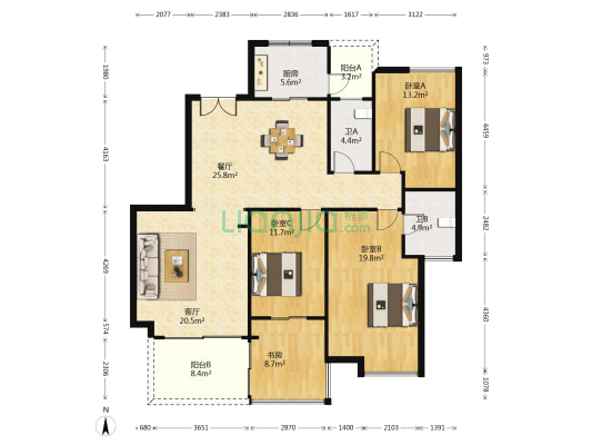 带露台和花园还有两层地下室 价格可以谈 看房方便-户型图