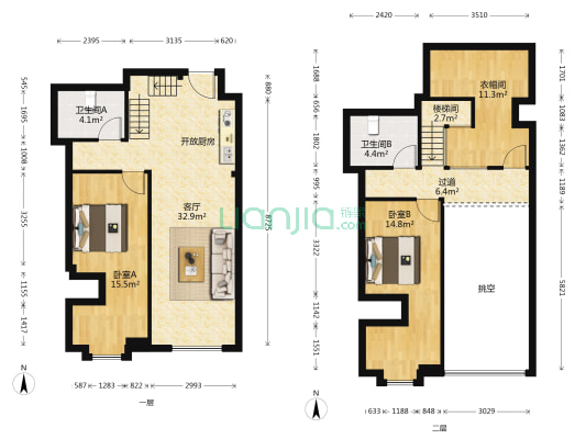 岐江壹号 2室1厅2卫 93平方