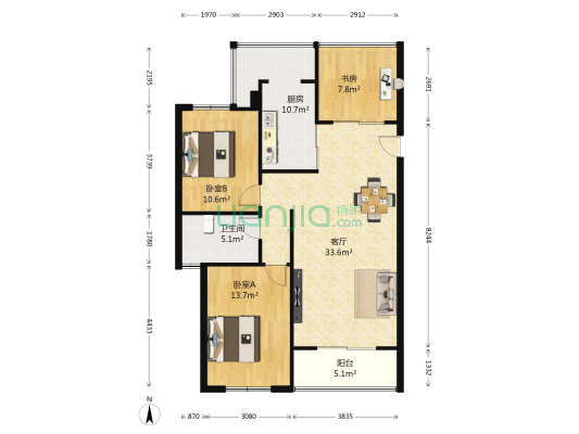 长成锦溪禾府 3室1厅1卫 101平方