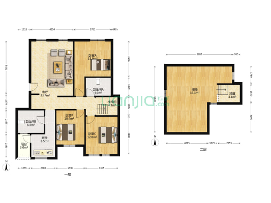 君悦名筑二期 3室1厅2卫 117平方