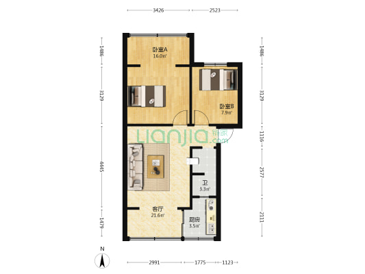 水泥制管厂宿舍 2室1厅1卫 50平方