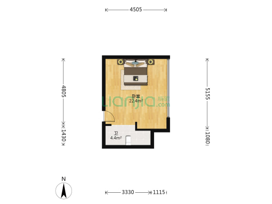 路劲新天地 1室0厅1卫 52平方