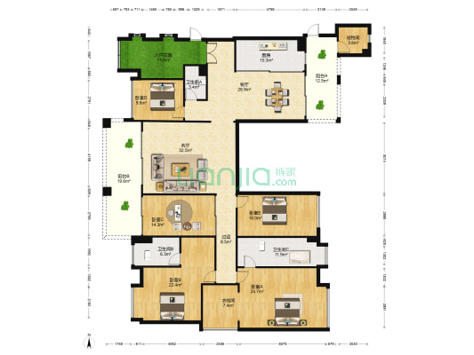 美的御海东郡·天玑 5室2厅3卫 261平方