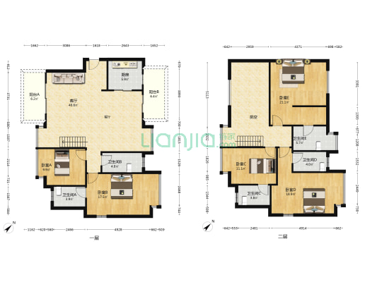 四季悦山 5室1厅5卫 213平方