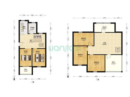桥山嘉苑一区 2室1厅1卫 104平方