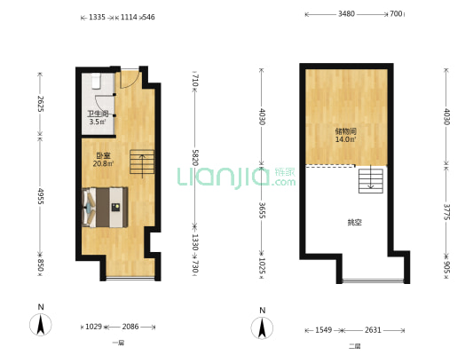 复星国际中心 1室0厅1卫 42平方