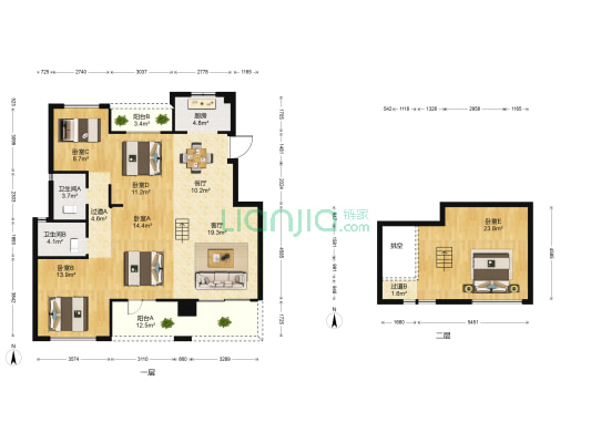雁鸿嘉苑 5室2厅2卫 153平方