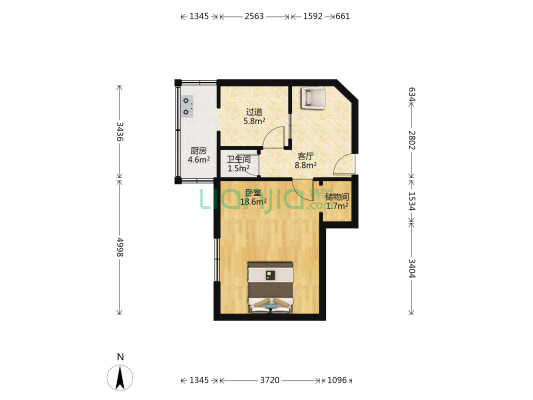 三晋饭店 1室1厅1卫 50平方