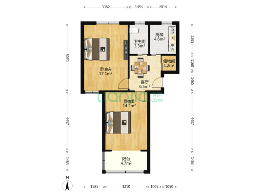 平吉一村 2室1厅1卫 64平方