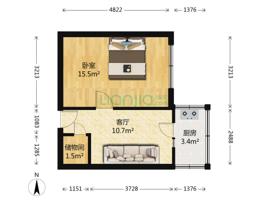 福建西路 1室1厅0卫 36平方
