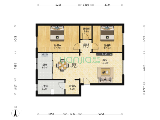 客运公司家属院 2室2厅1卫 103平方