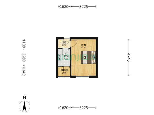 七一北小区 1室0厅0卫 30平方