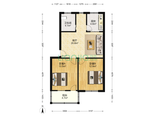 徐家社区 2室1厅1卫 71平方