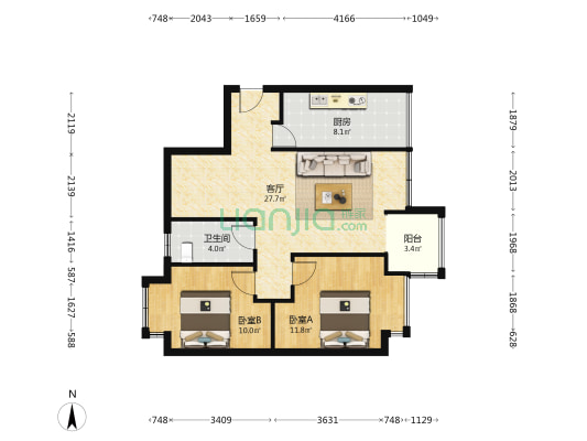 东城映象A区 2室1厅1卫 79平方