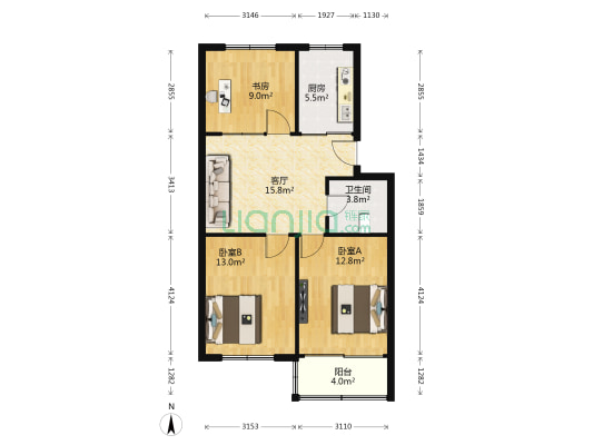十梓街386号 3室1厅1卫 79平方