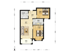 东兴街 香邑溪谷精装两居 中高楼层 房本满二-涿州香邑溪谷上园户型图
