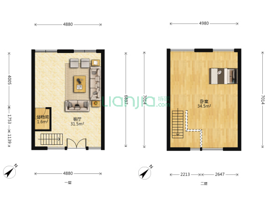 润创兴时代公寓 1室1厅0卫 49平方