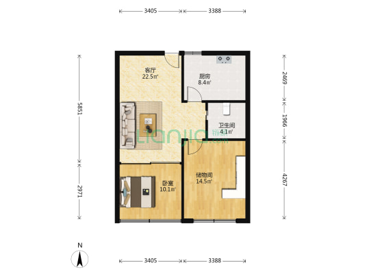 兴华路 1室1厅1卫 74平方