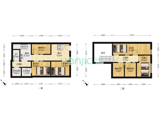极星里 4室1厅3卫 79平方