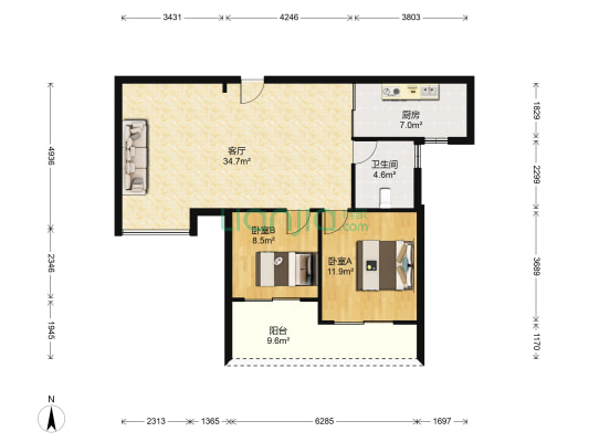 东晟家苑一期 2室1厅1卫 100平方