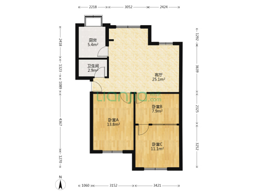 育才三村 3室1厅1卫 79平方