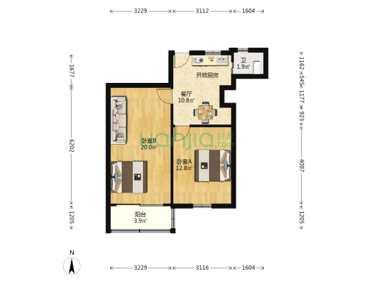 梅安小区 2室1厅1卫 61平方