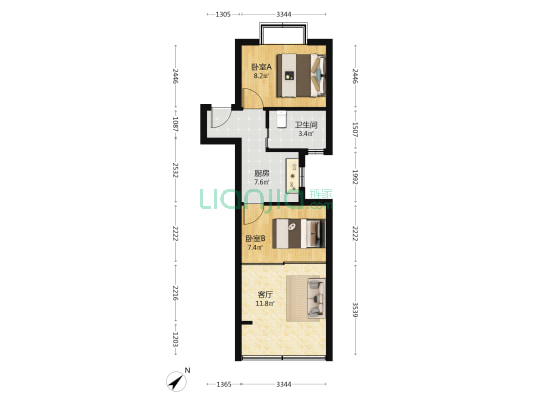 佳木斯路226号 2室1厅1卫 45平方