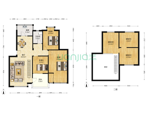 东方新城A6组团 3室1厅1卫 87平方