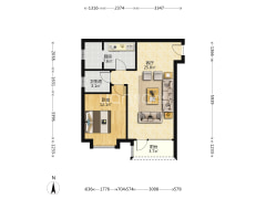 朝阳一居 采光好  明厨明卫 央企社区-涿州华融现代城户型图