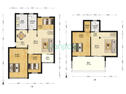邵家桥小区 4室3厅2卫 144平方