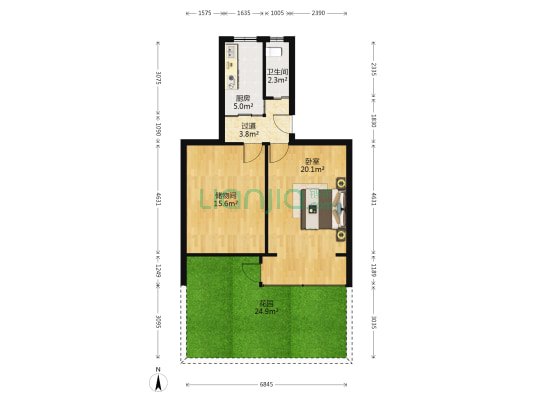 马塍路13号 1室0厅1卫 54平方