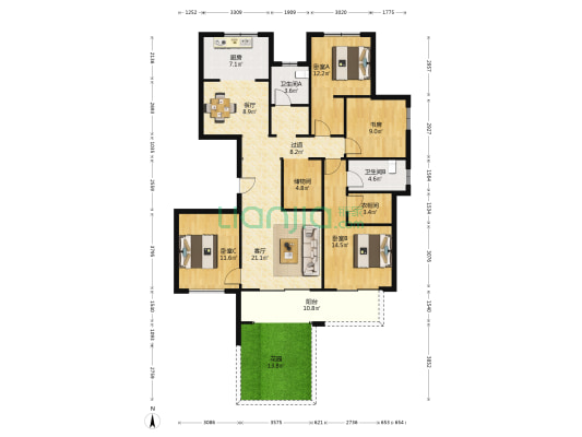 九峰拾号院 4室2厅2卫 157平方