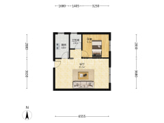 鹏渤新加坡花园 1室1厅 东北-涿州鹏渤新加坡花园户型图