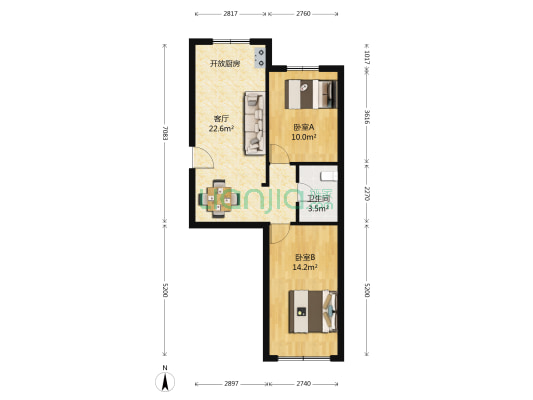 隆成领秀 2室1厅1卫 66平方