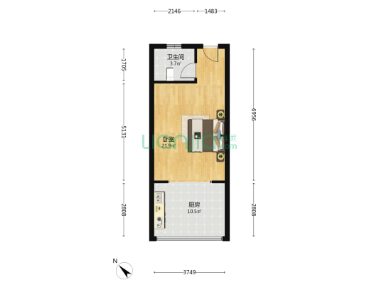 华夏陶瓷城 1室0厅1卫 38平方