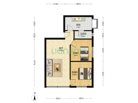 红槽房正街 2室1厅1卫 69平方
