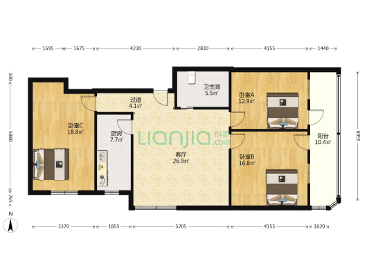 蔡姚路4号 3室1厅1卫 114平方