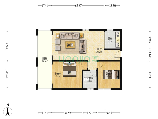 万和佳苑 2室1厅1卫 83平方