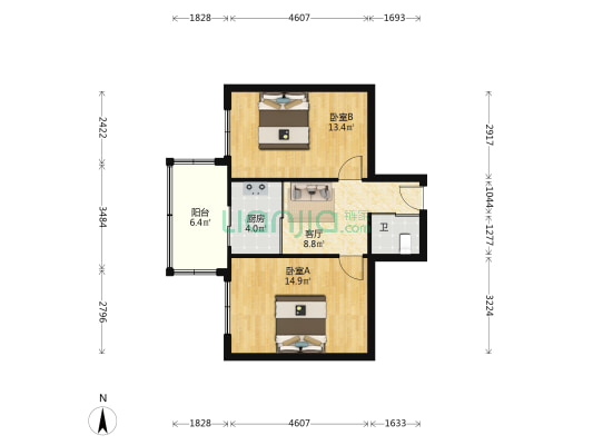 天光路热力小区 2室1厅1卫 62平方
