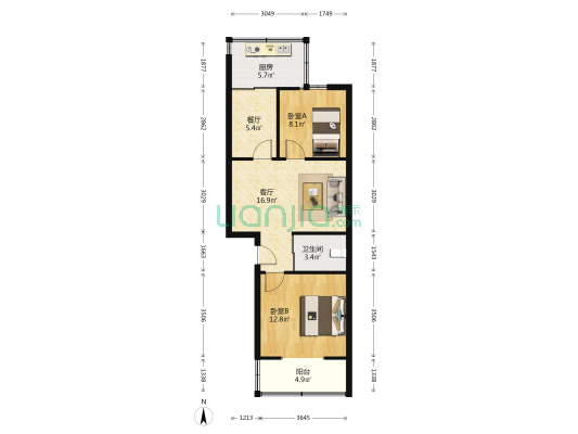 太平巷更新小区 2室2厅1卫 70平方