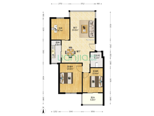 金湾华庭 3室1厅1卫 97平方