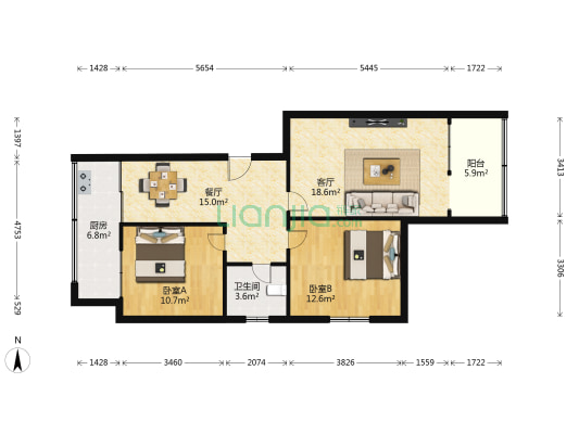 照壁巷26号 2室2厅1卫 95平方