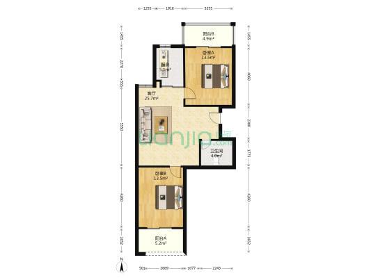 好景城 2室1厅1卫 83平方