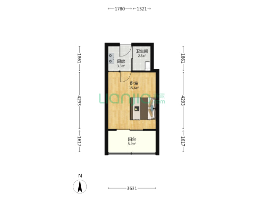 新世界公寓 1室0厅1卫 37平方